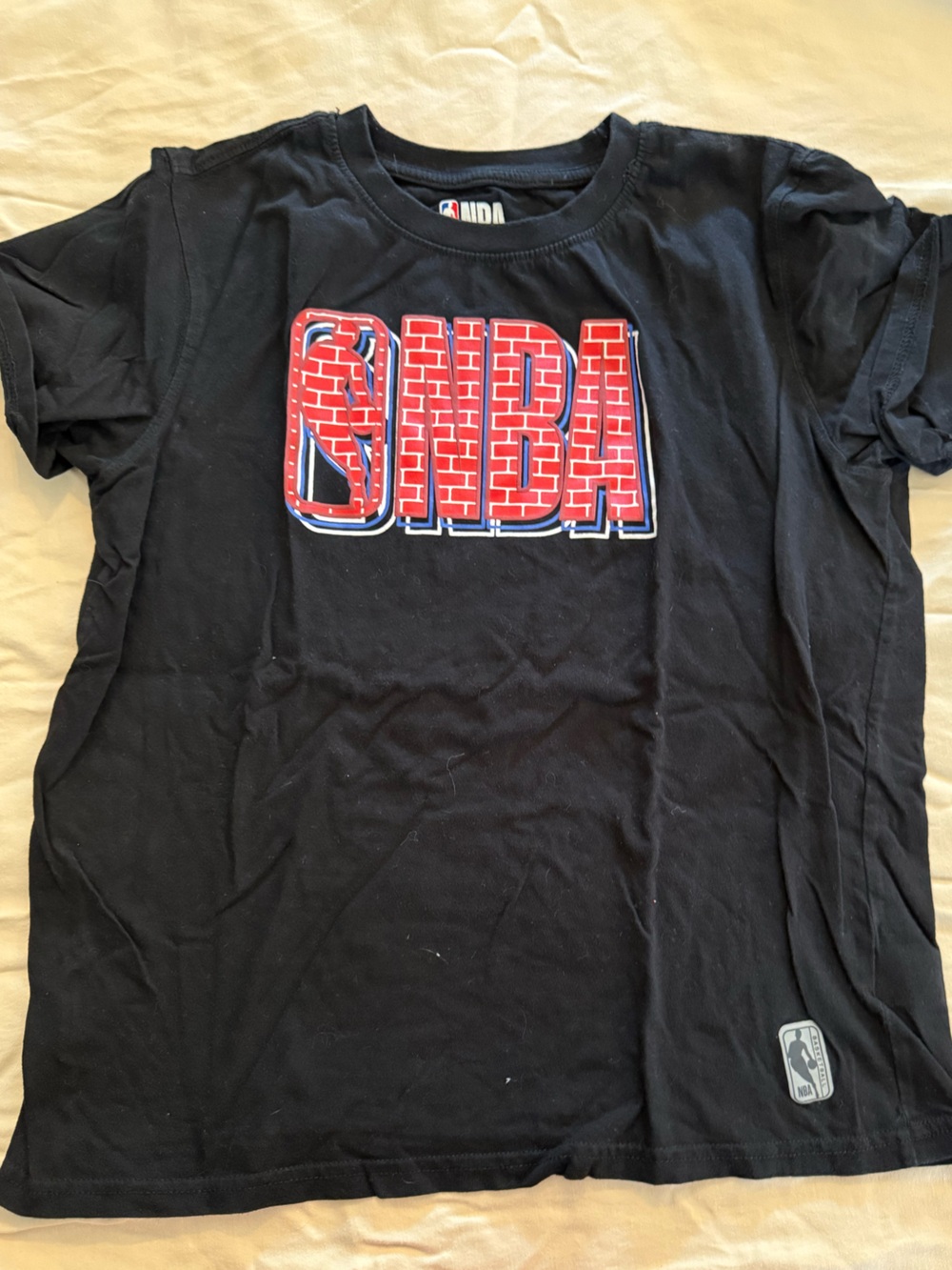 NBA Kids 2-Piece Outfit Set Black Graphic T-Shirt & Gray Mesh Shorts Size 14-16 - Picture 5 of 6